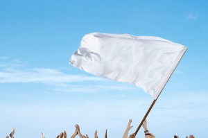 White flags are a sign of surrender. But how much you are surrendering depends on how high you're waving it.